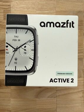 Amazfit Active 2 Premium Version Square Smartwatch GPS Heart Rate New in Box NWT